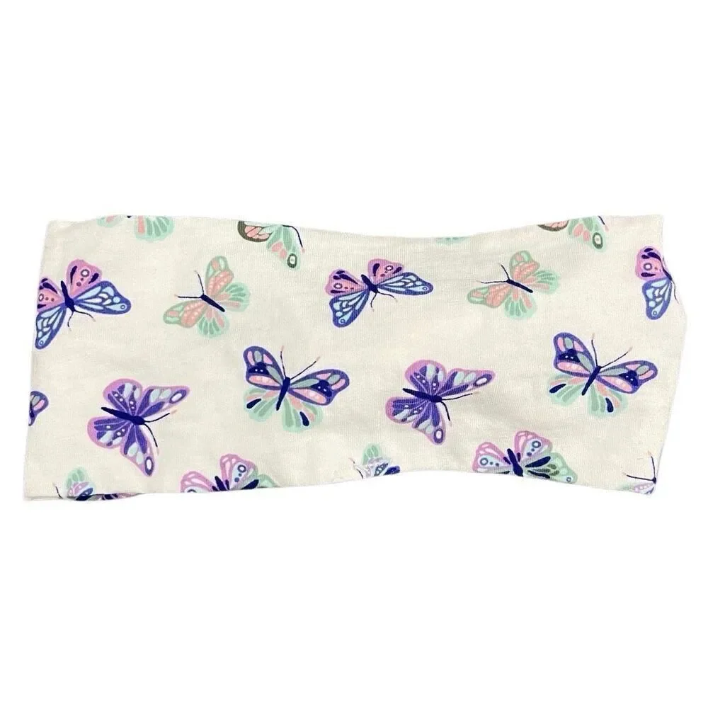 H&M Baby Toddler Girls 4-Pack Twist Knot Cotton Headbands Pink Purple Butterfly